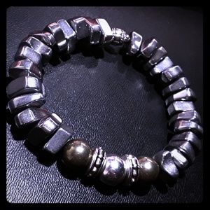 Men's Custom Hematite/Pyrite Stone Bracelet